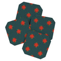 Design by Spark Poinsettia Florals Coaster Set