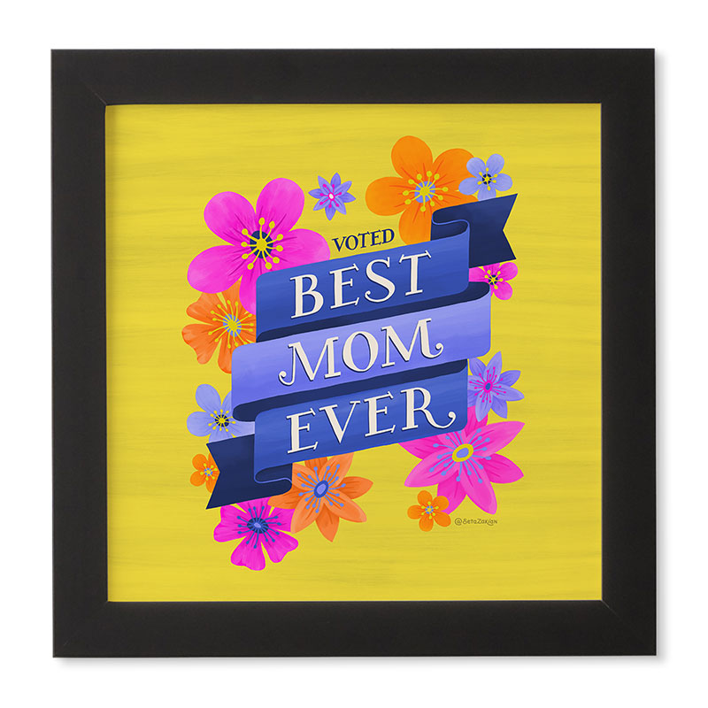 Seta Zakian Best Mom Ever Framed Wall Art