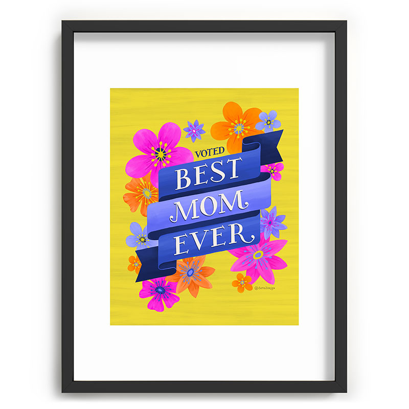 Seta Zakian Best Mom Ever Recessed Framing Rectangle