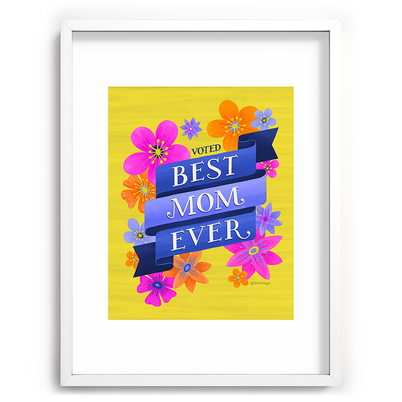 Seta Zakian Best Mom Ever Recessed Framing Rectangle