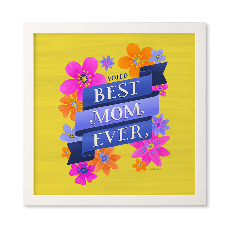 Seta Zakian Best Mom Ever Framed Wall Art
