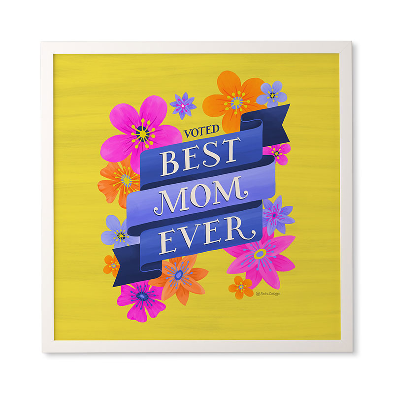 Seta Zakian Best Mom Ever Framed Wall Art