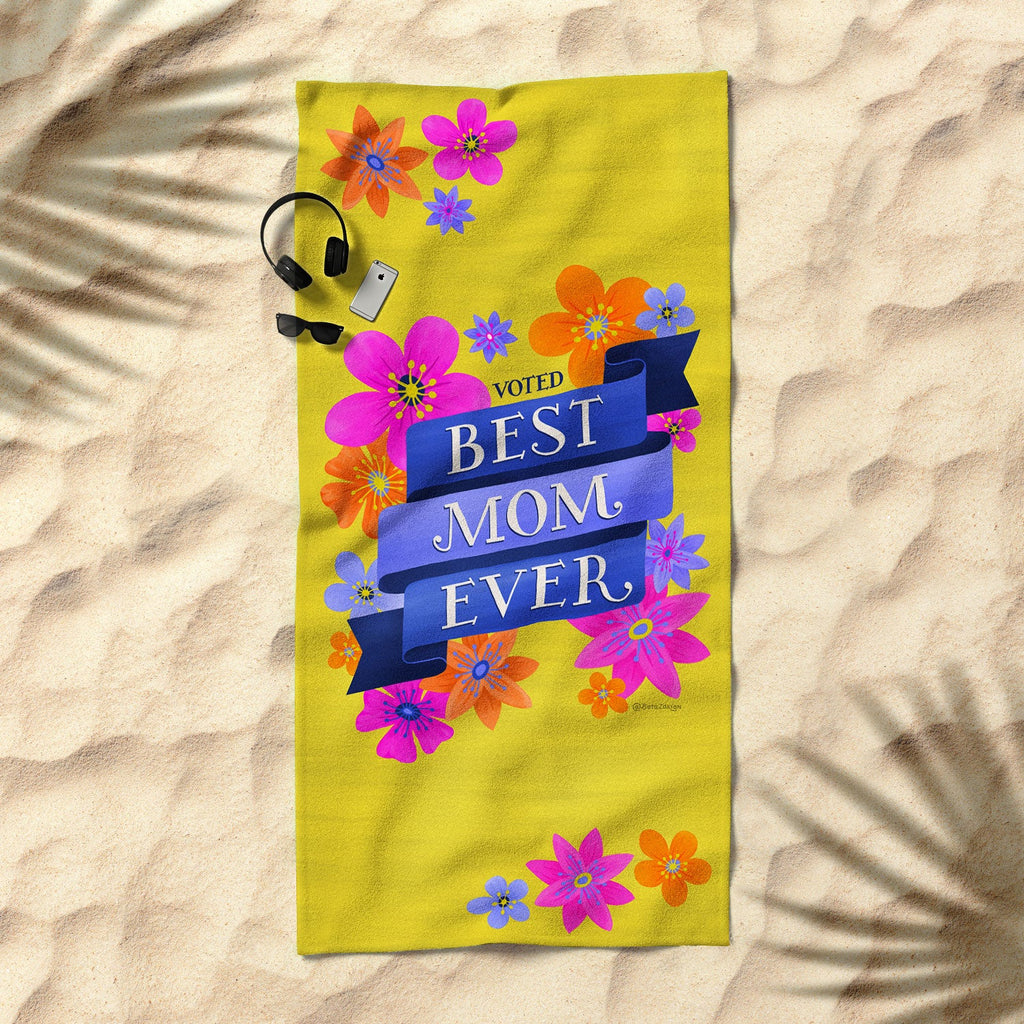 Seta Zakian Best Mom Ever Beach Towel