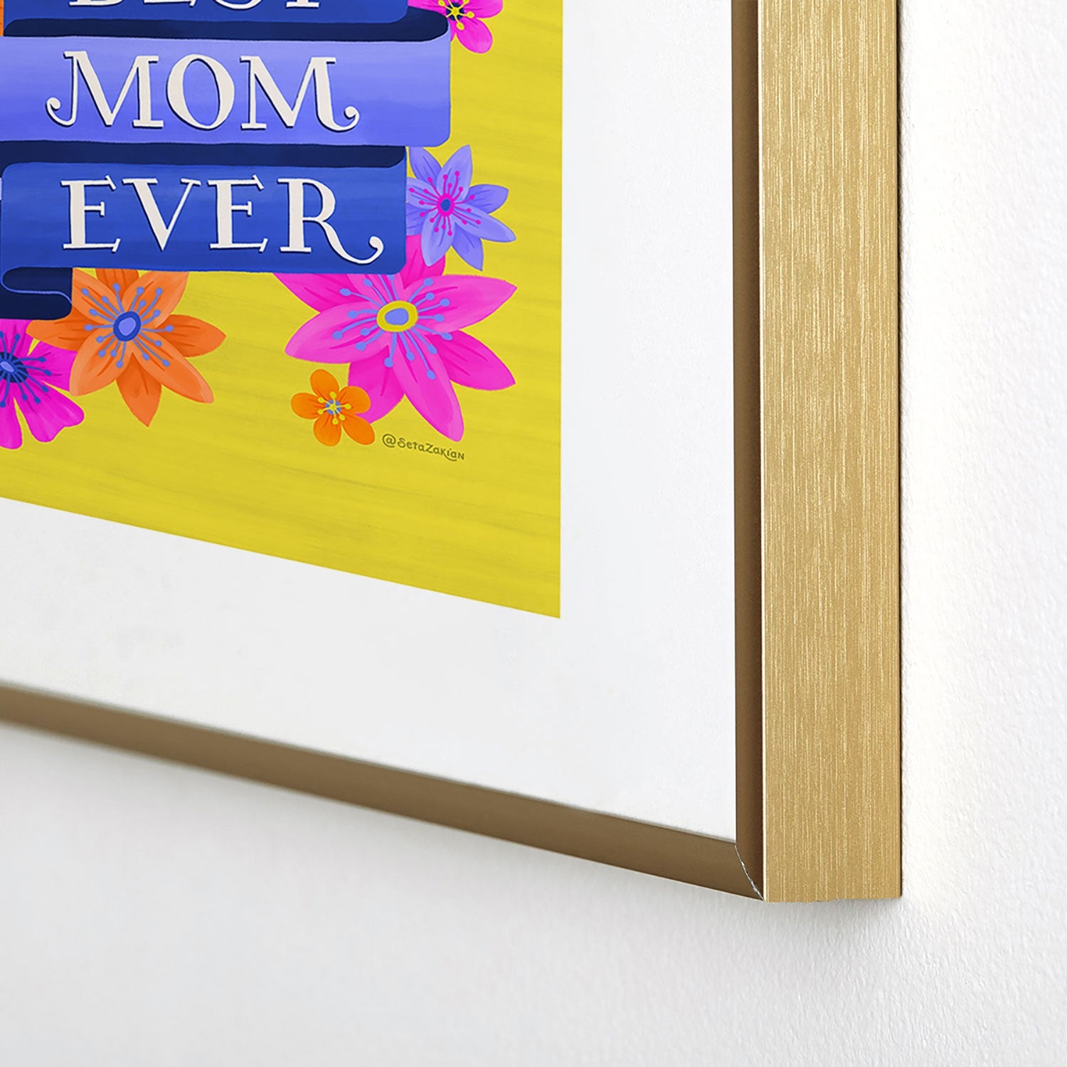 Seta Zakian Best Mom Ever Metal Framed Art Print
