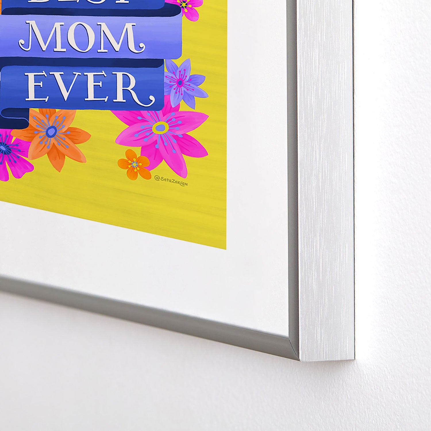 Seta Zakian Best Mom Ever Metal Framed Art Print