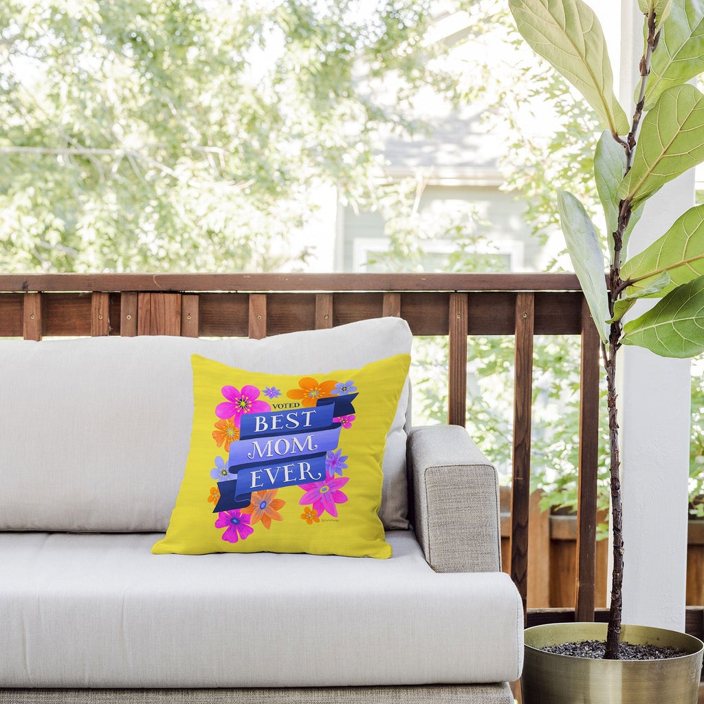 Seta Zakian Best Mom Ever Outdoor Throw Pillow