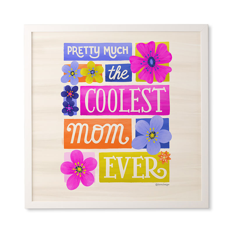 Seta Zakian Coolest Mom Ever Framed Wall Art