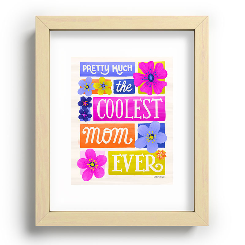 Seta Zakian Coolest Mom Ever Recessed Framing Rectangle