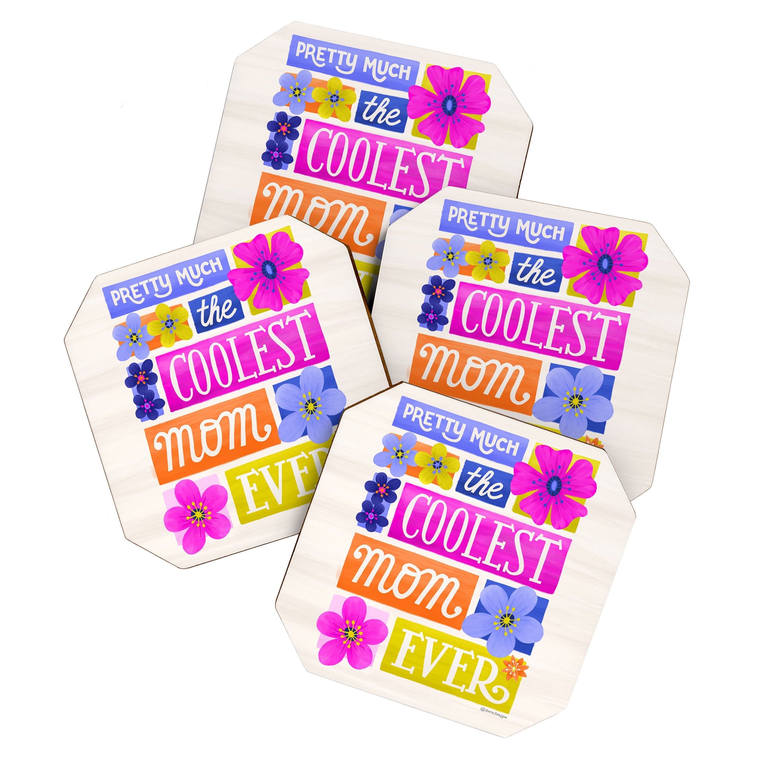 Seta Zakian Coolest Mom Ever Coaster Set