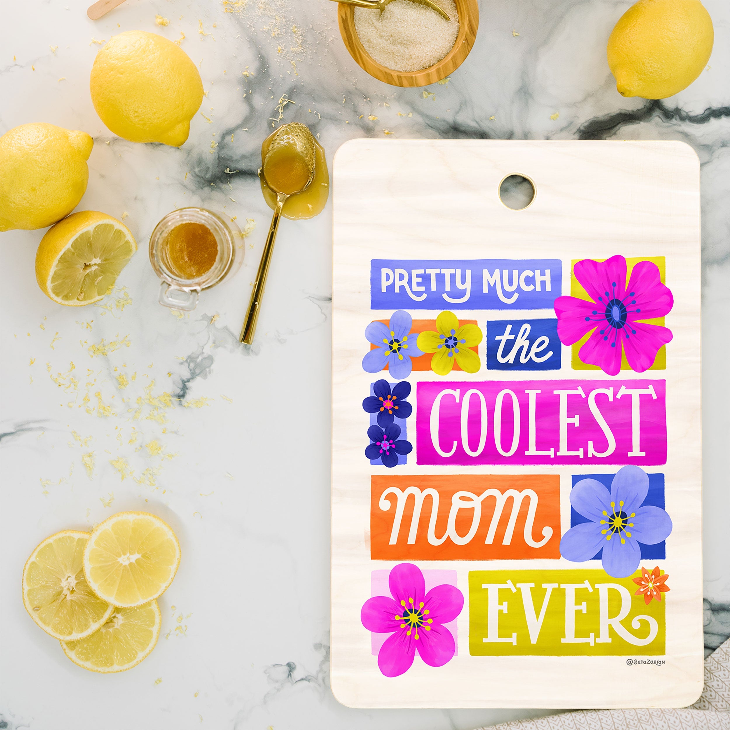 Seta Zakian Coolest Mom Ever Cutting Board Rectangle