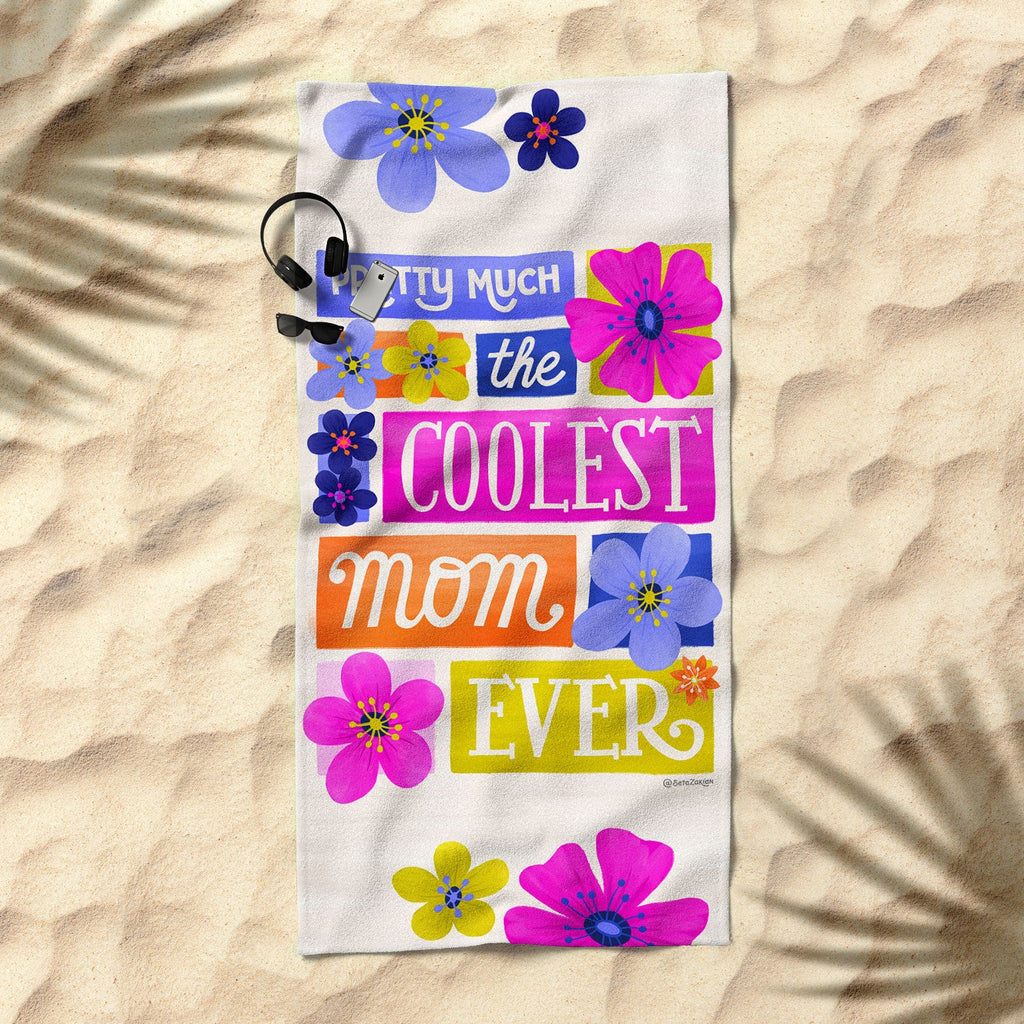 Seta Zakian Coolest Mom Ever Beach Towel