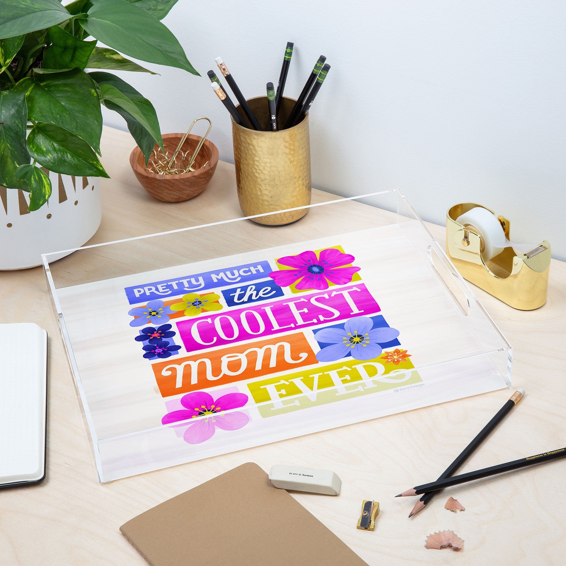 Seta Zakian Coolest Mom Ever Acrylic Tray