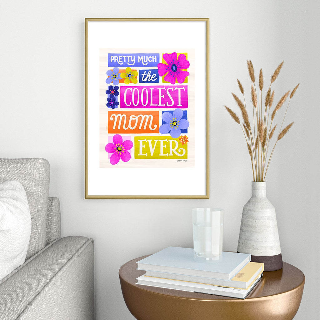 Seta Zakian Coolest Mom Ever Metal Framed Art Print