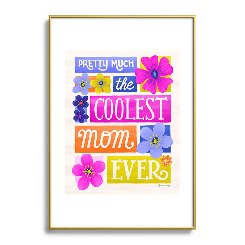 Seta Zakian Coolest Mom Ever Metal Framed Art Print