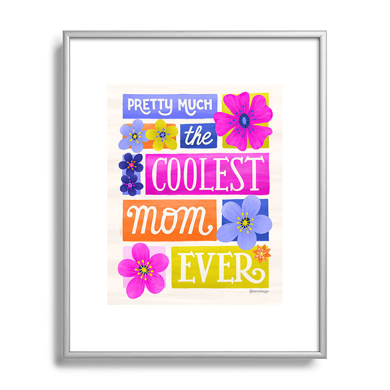 Seta Zakian Coolest Mom Ever Metal Framed Art Print