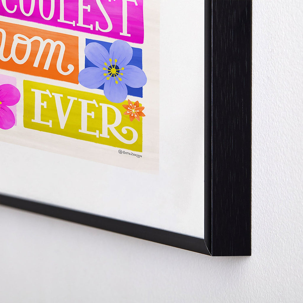 Seta Zakian Coolest Mom Ever Metal Framed Art Print