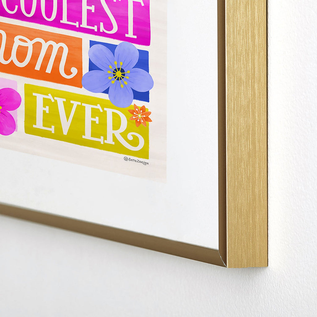 Seta Zakian Coolest Mom Ever Metal Framed Art Print