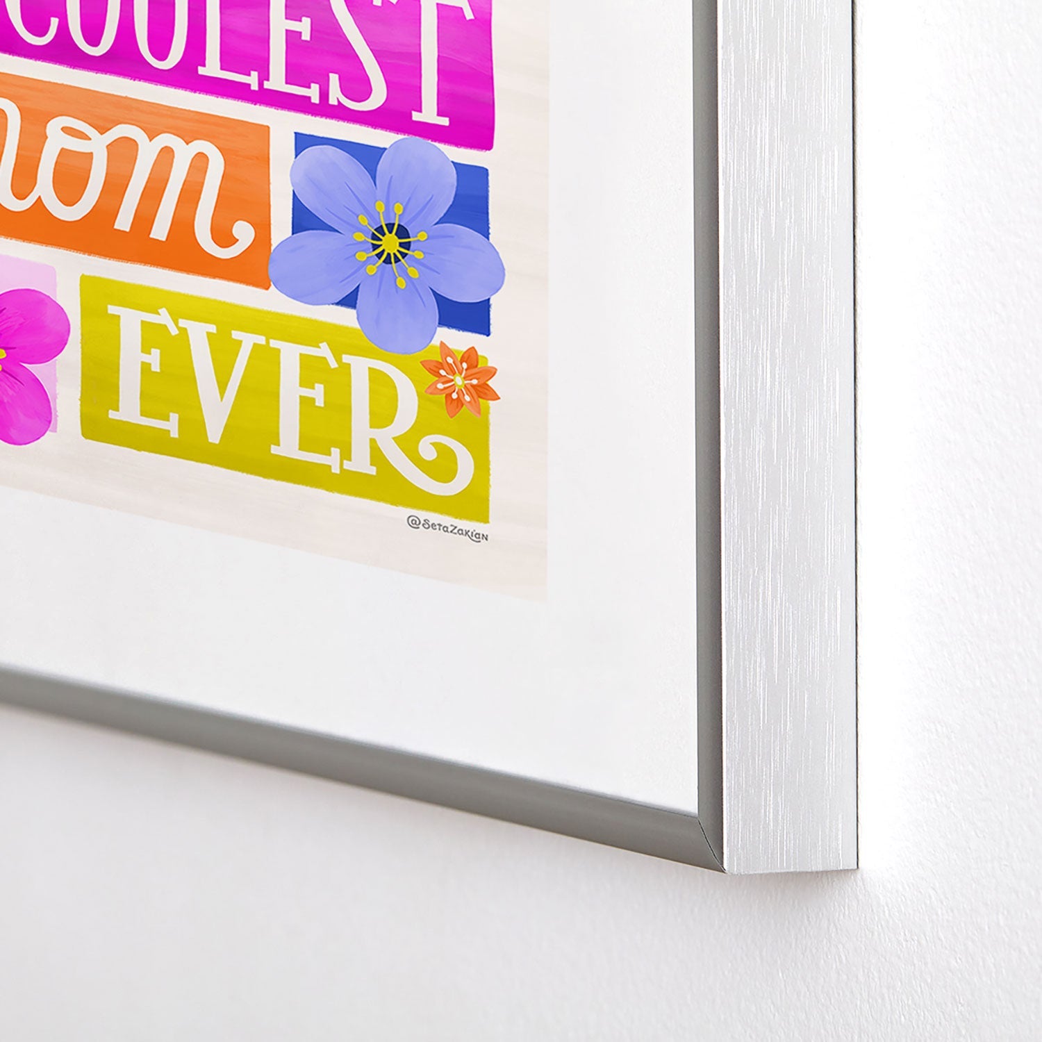 Seta Zakian Coolest Mom Ever Metal Framed Art Print