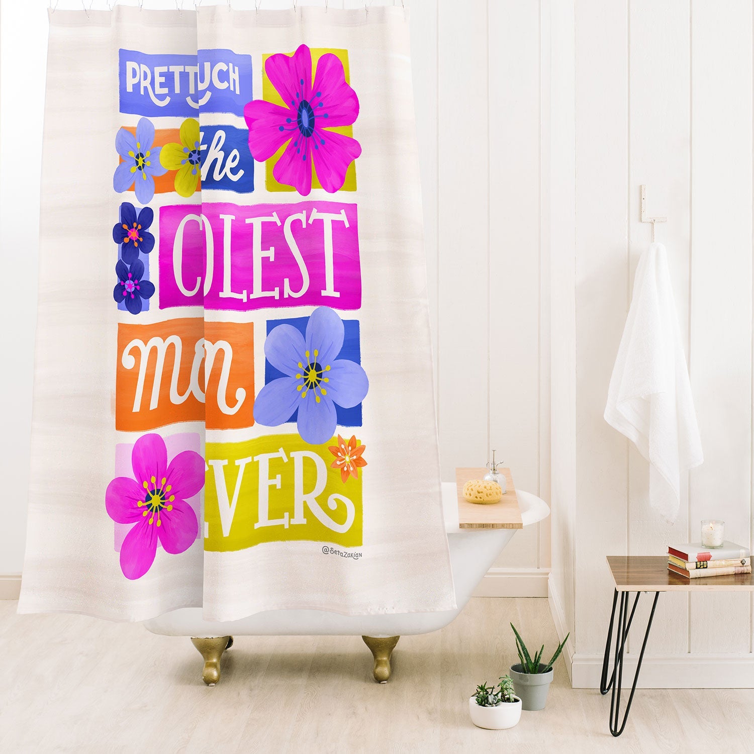 Seta Zakian Coolest Mom Ever Shower Curtain