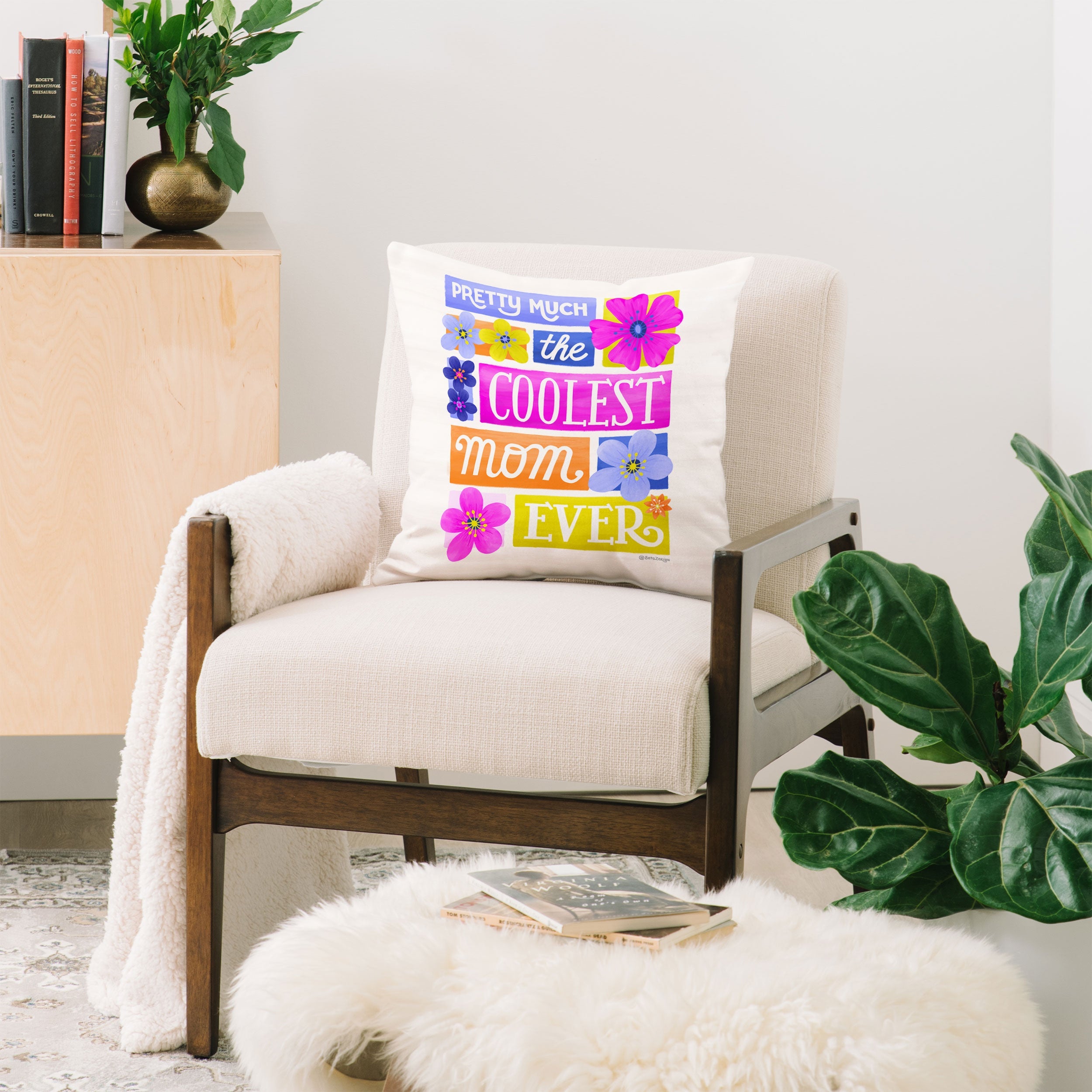 Seta Zakian Coolest Mom Ever Throw Pillow