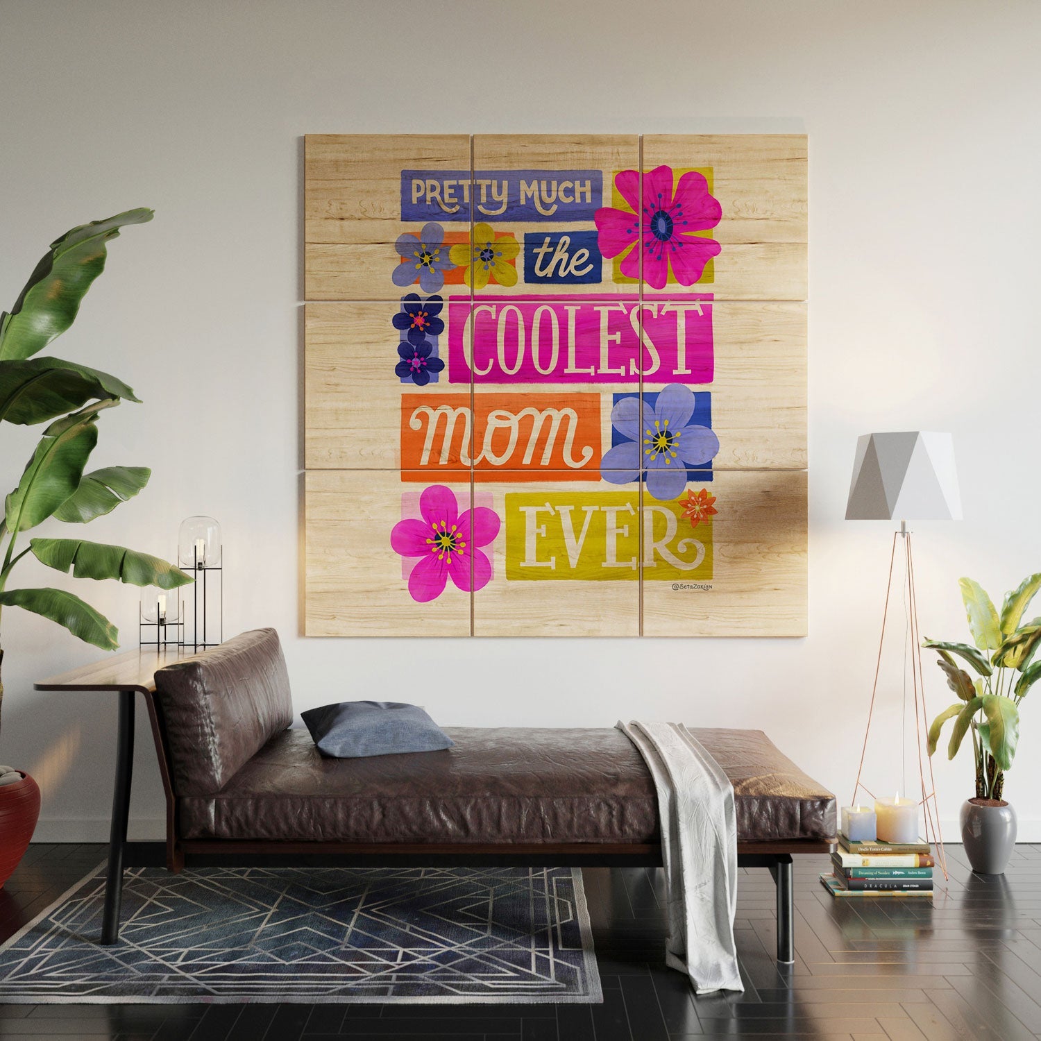Seta Zakian Coolest Mom Ever Wood Wall Mural