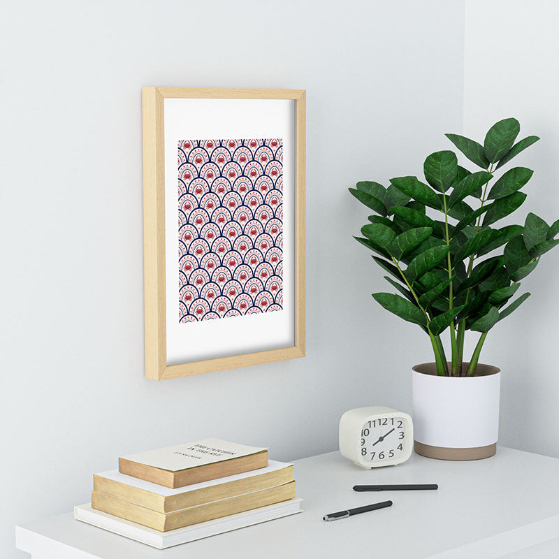 Seta Zakian Crab Scallop pattern Recessed Framing Rectangle