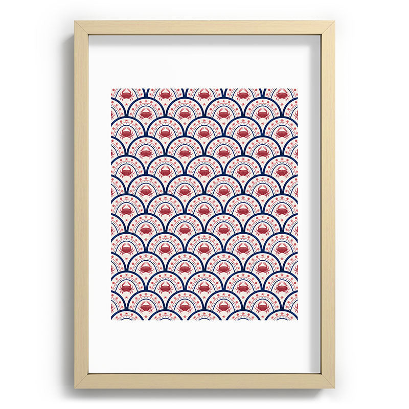 Seta Zakian Crab Scallop pattern Recessed Framing Rectangle