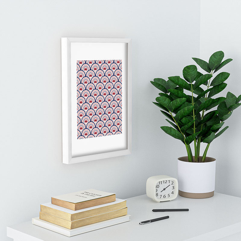 Seta Zakian Crab Scallop pattern Recessed Framing Rectangle