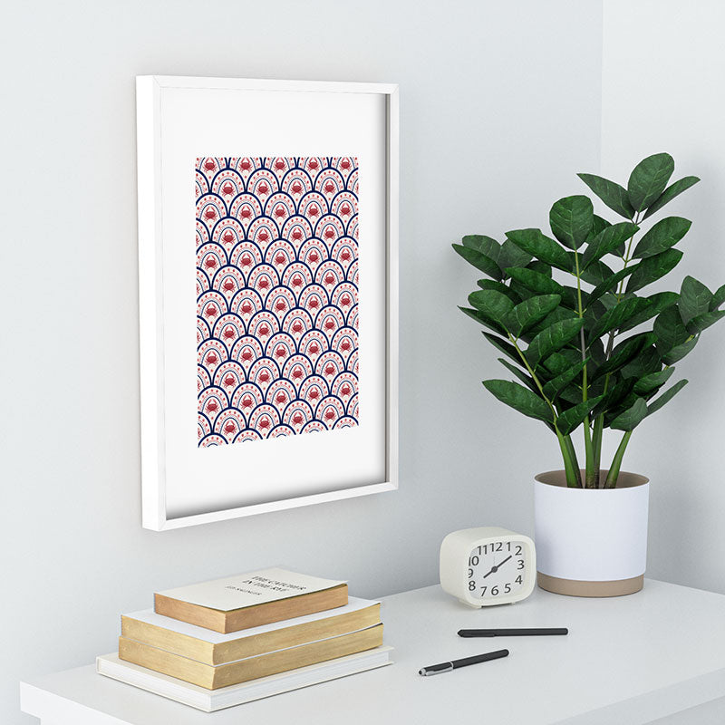 Seta Zakian Crab Scallop pattern Recessed Framing Rectangle