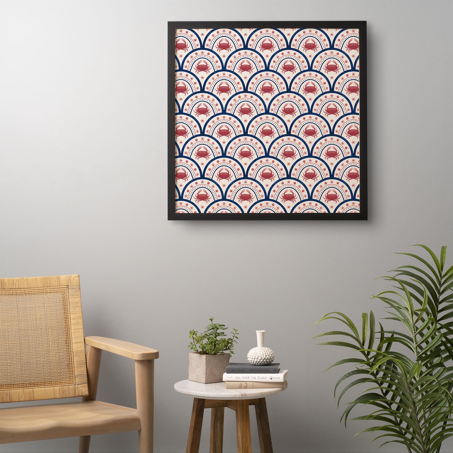 Seta Zakian Crab Scallop pattern Framed Wall Art