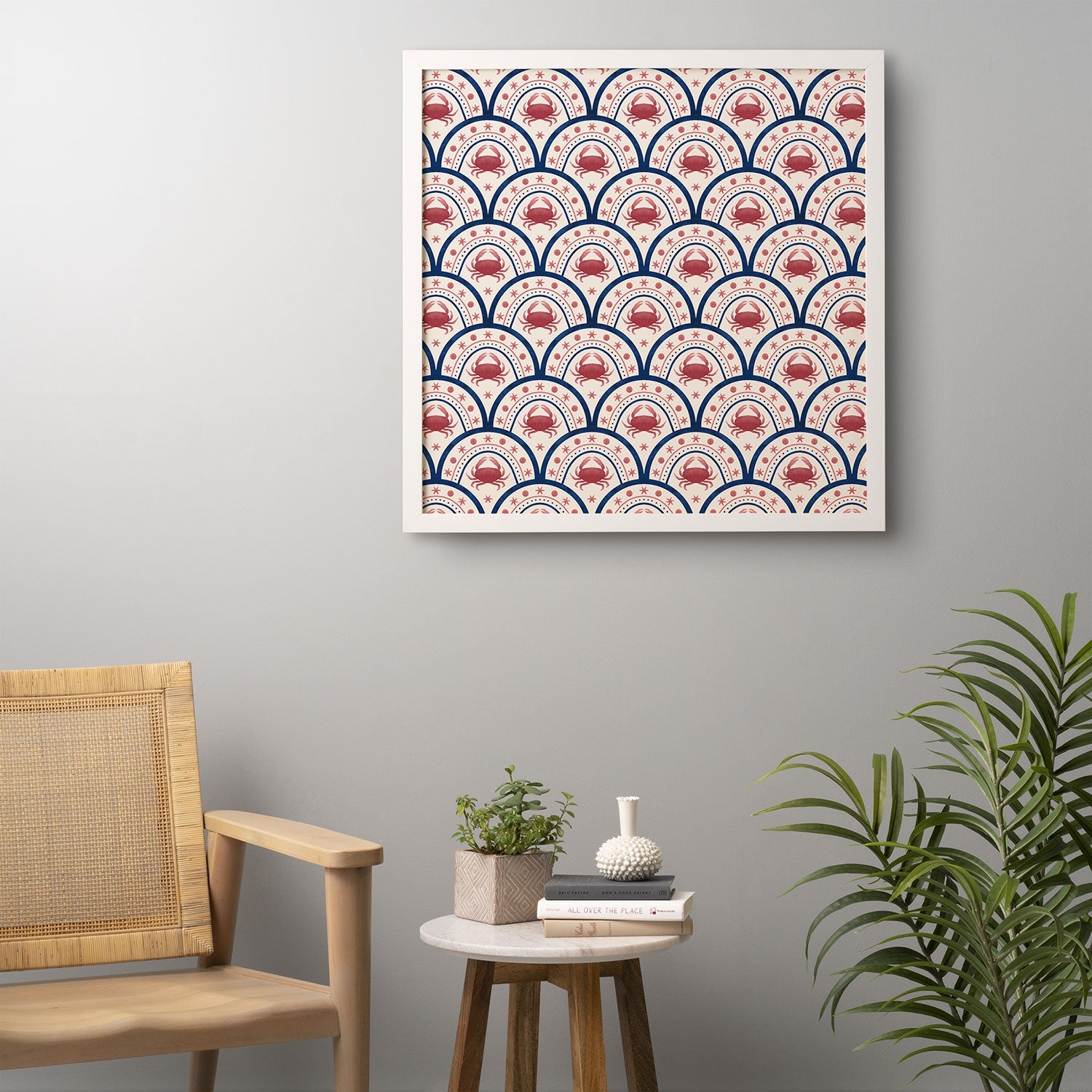 Seta Zakian Crab Scallop pattern Framed Wall Art