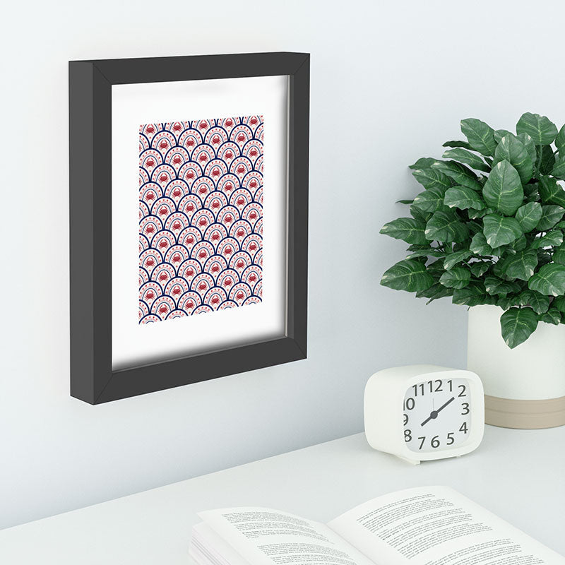 Seta Zakian Crab Scallop pattern Recessed Framing Rectangle