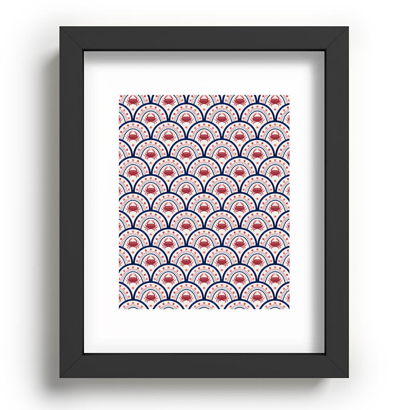 Seta Zakian Crab Scallop pattern Recessed Framing Rectangle