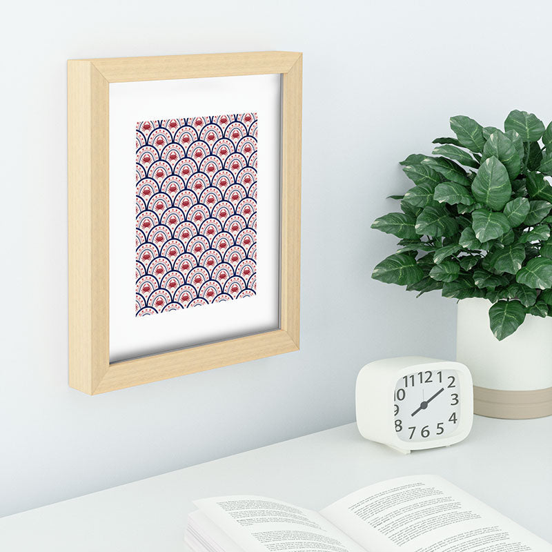 Seta Zakian Crab Scallop pattern Recessed Framing Rectangle