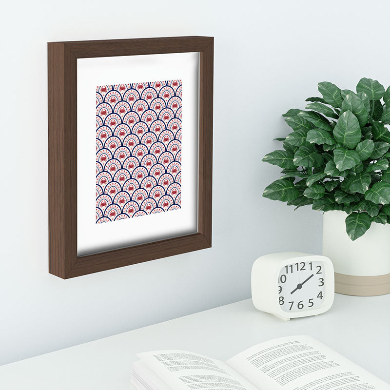 Seta Zakian Crab Scallop pattern Recessed Framing Rectangle