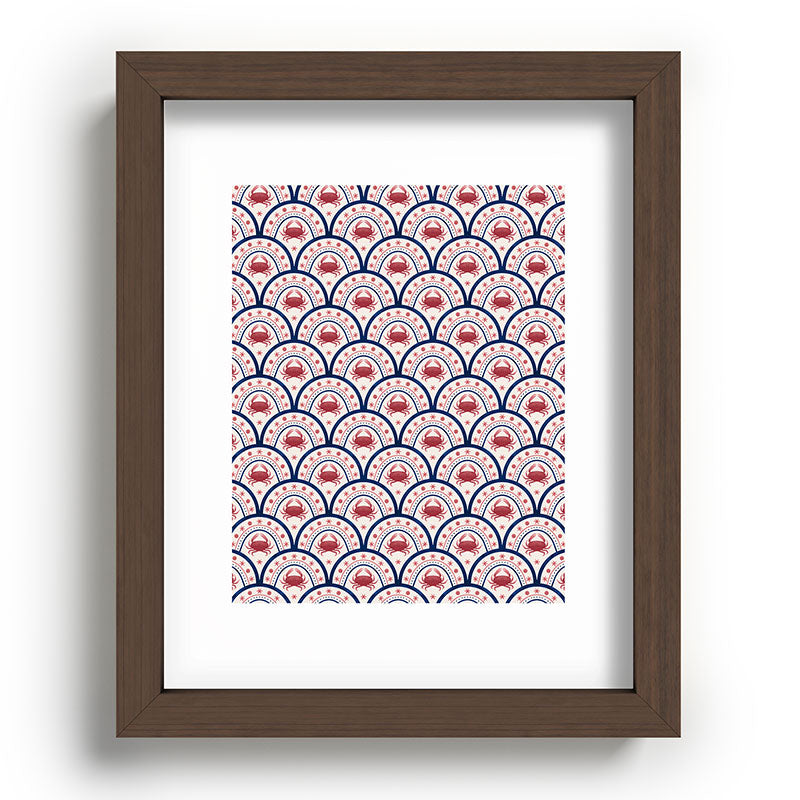 Seta Zakian Crab Scallop pattern Recessed Framing Rectangle