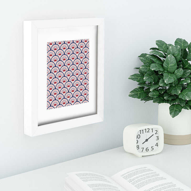 Seta Zakian Crab Scallop pattern Recessed Framing Rectangle