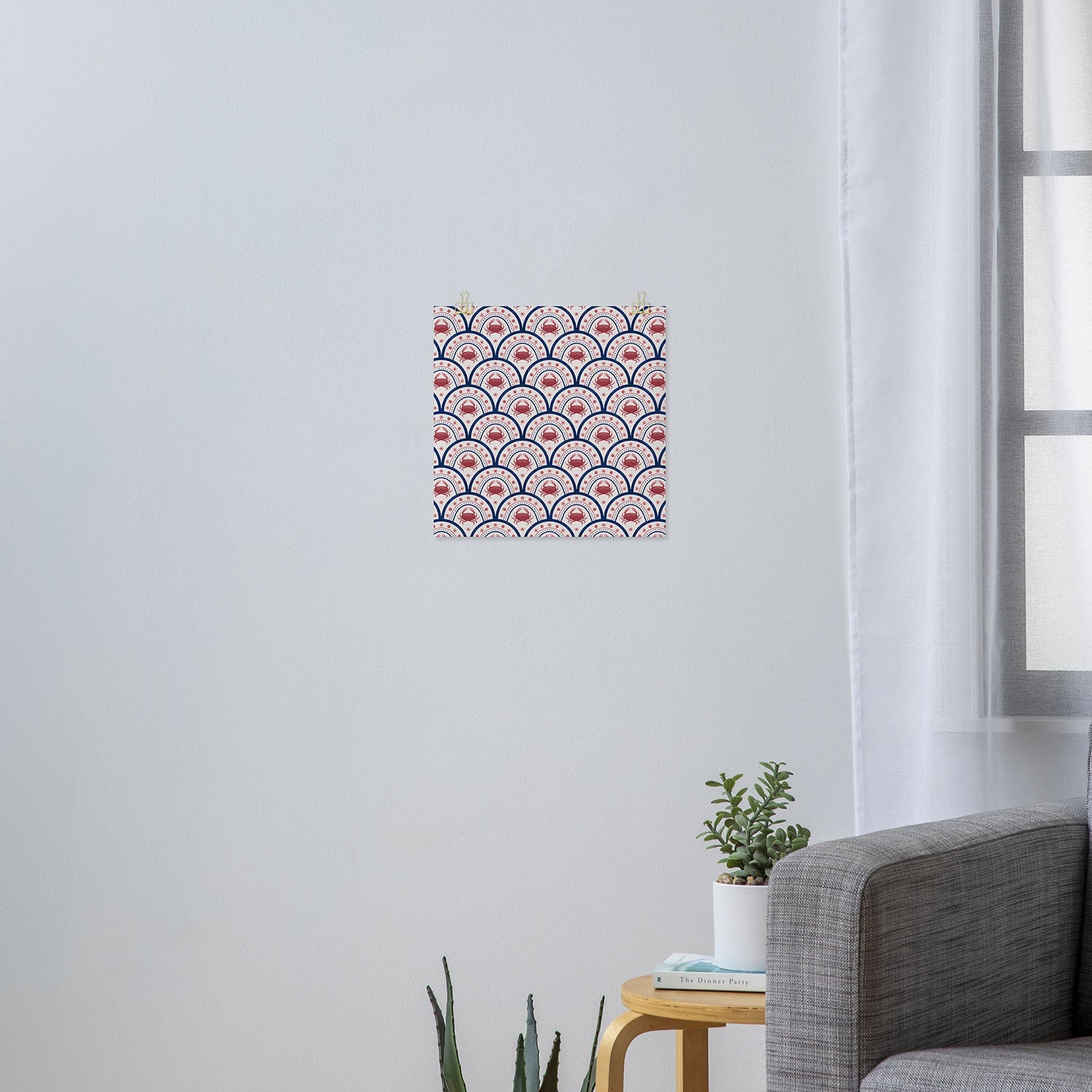Seta Zakian Crab Scallop pattern Art Print