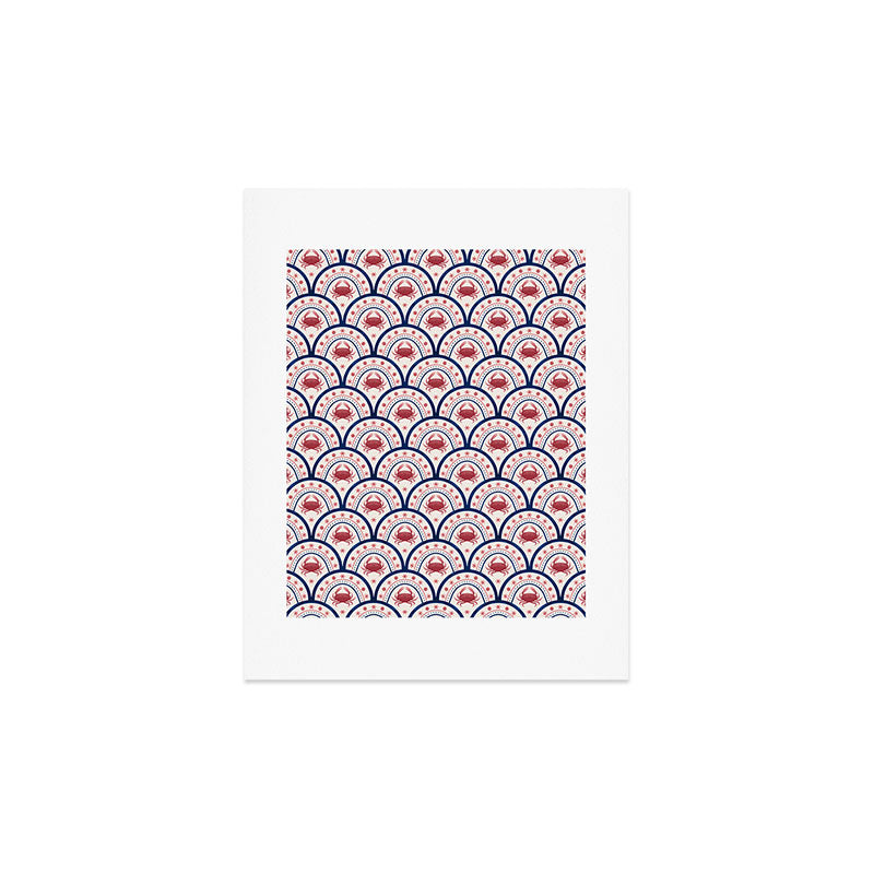 Seta Zakian Crab Scallop pattern Art Print