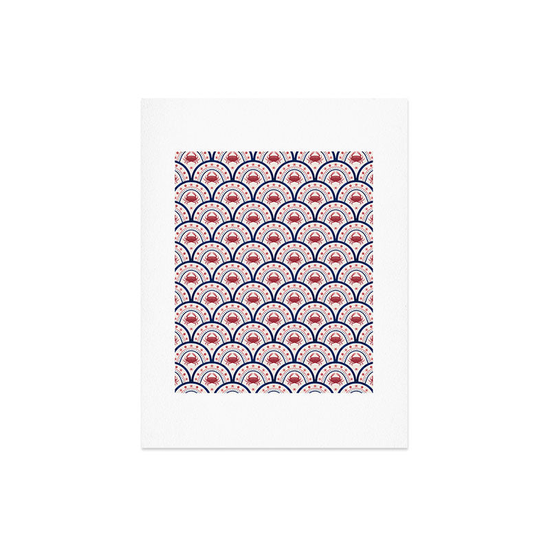 Seta Zakian Crab Scallop pattern Art Print