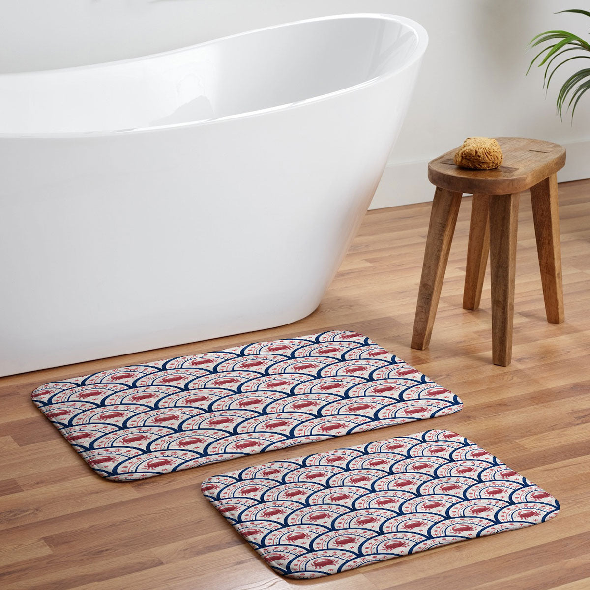 Seta Zakian Crab Scallop pattern Memory Foam Bath Mat