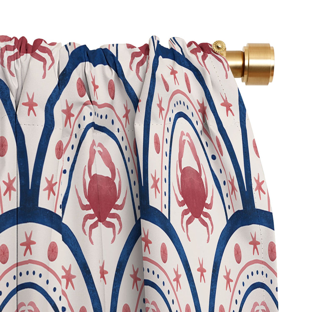 Seta Zakian Crab Scallop pattern Blackout Window Curtain