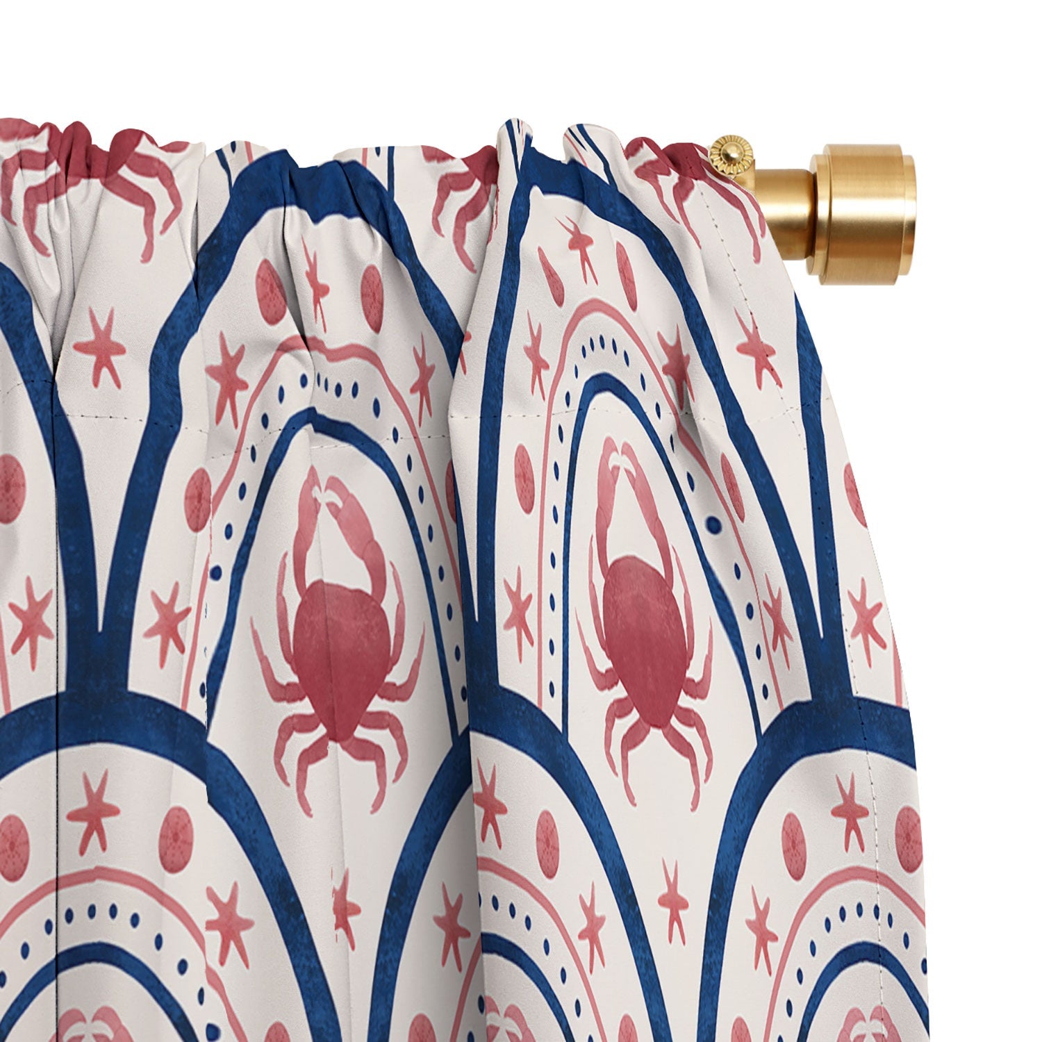 Seta Zakian Crab Scallop pattern Blackout Window Curtain