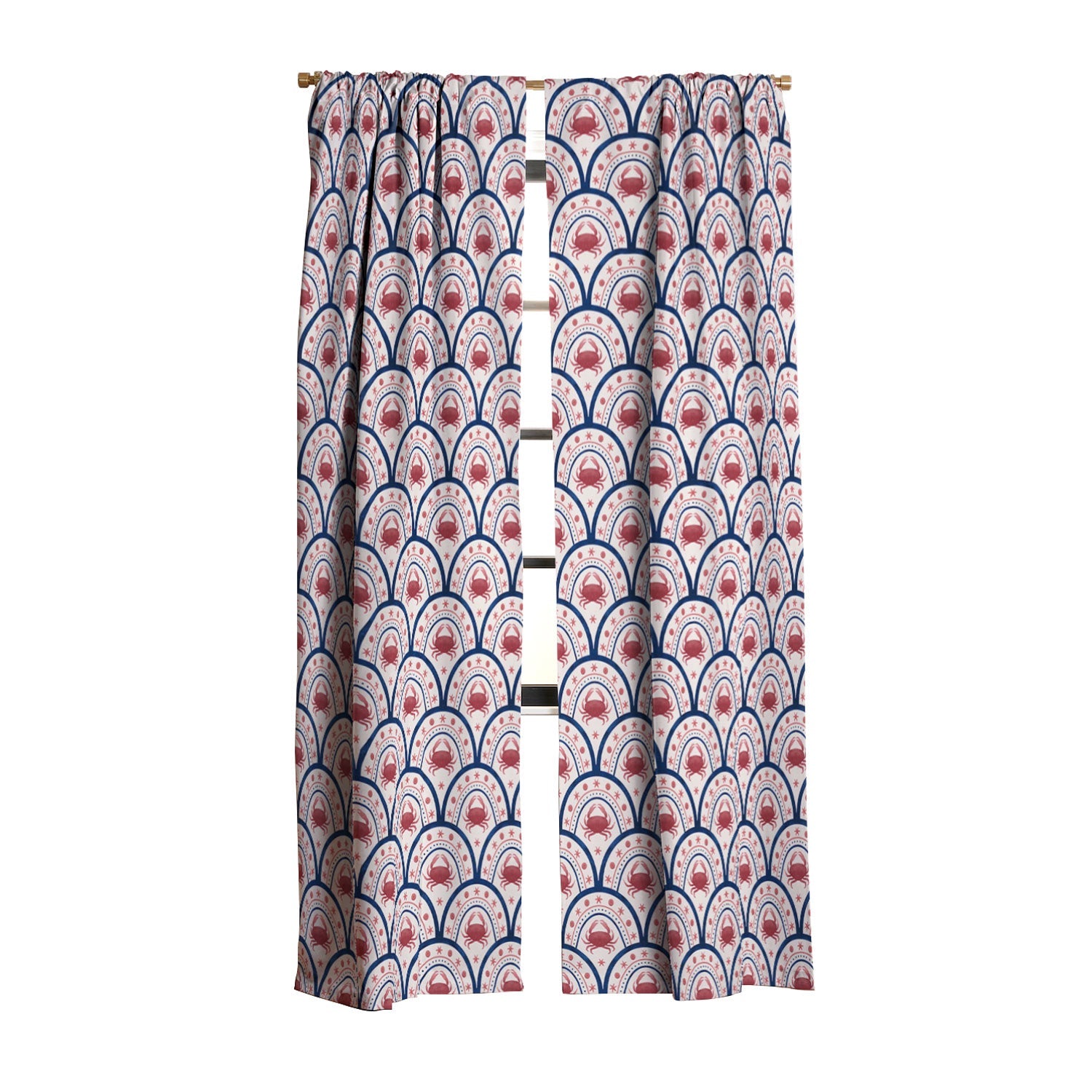 Seta Zakian Crab Scallop pattern Blackout Window Curtain