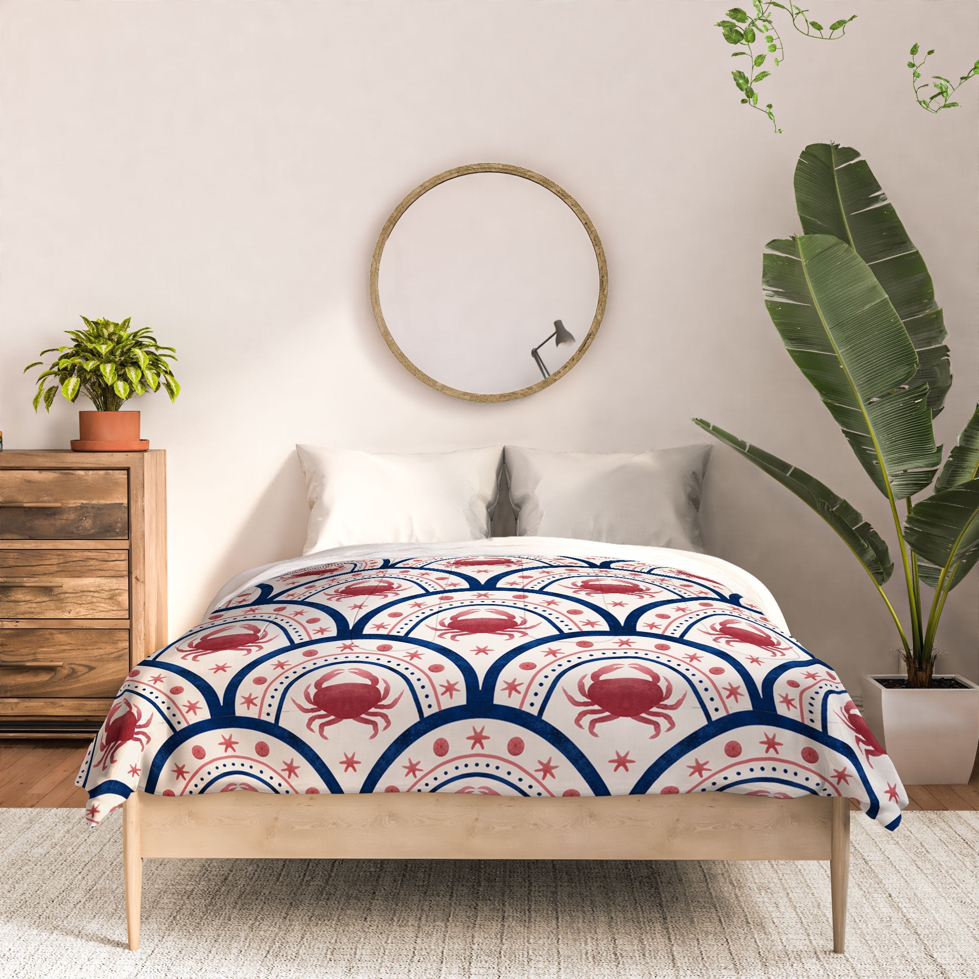 Seta Zakian Crab Scallop pattern Comforter