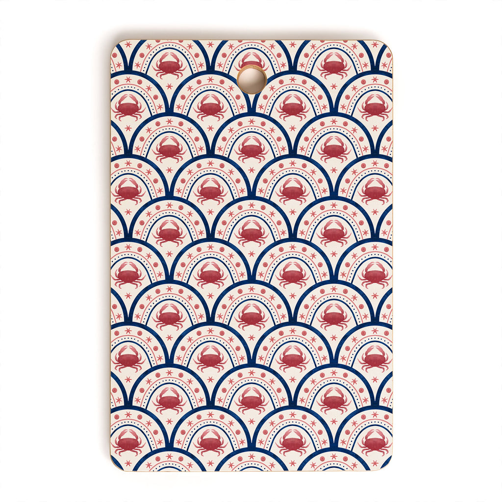 Seta Zakian Crab Scallop pattern Cutting Board Rectangle