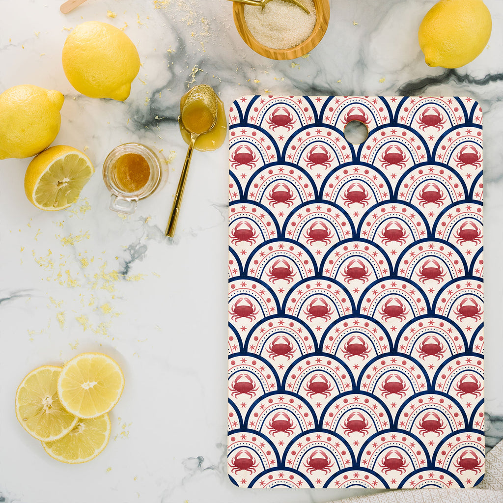 Seta Zakian Crab Scallop pattern Cutting Board Rectangle