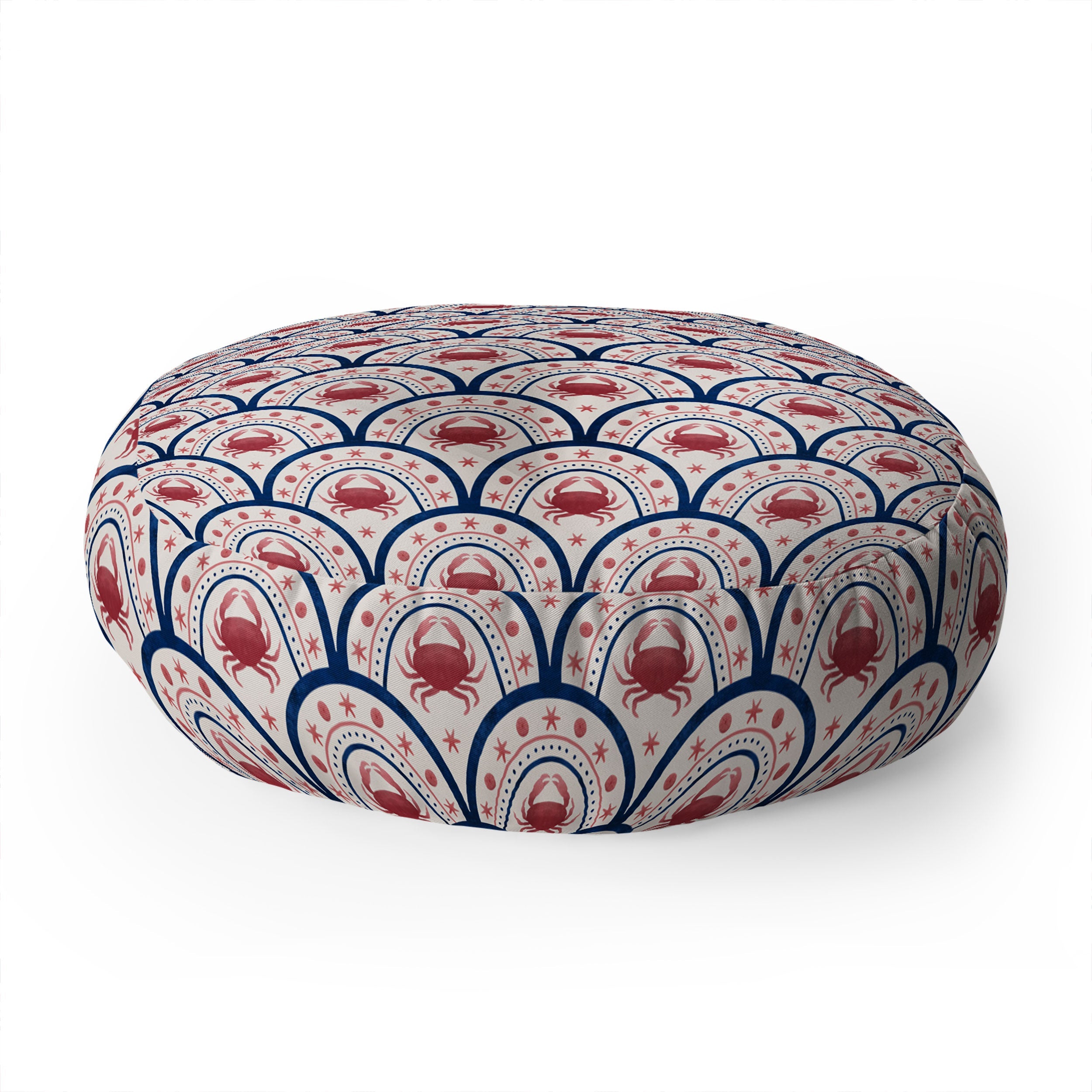 Seta Zakian Crab Scallop pattern Floor Pillow Round