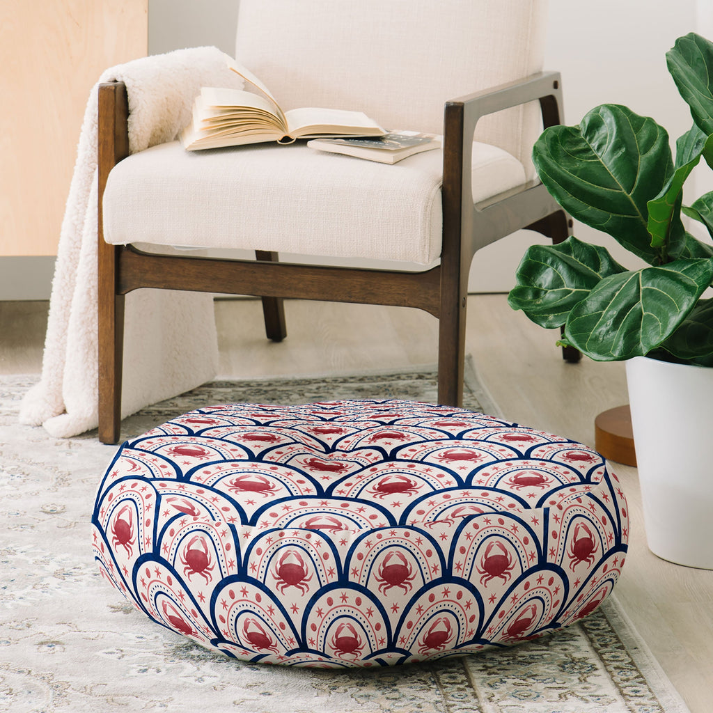 Seta Zakian Crab Scallop pattern Floor Pillow Round