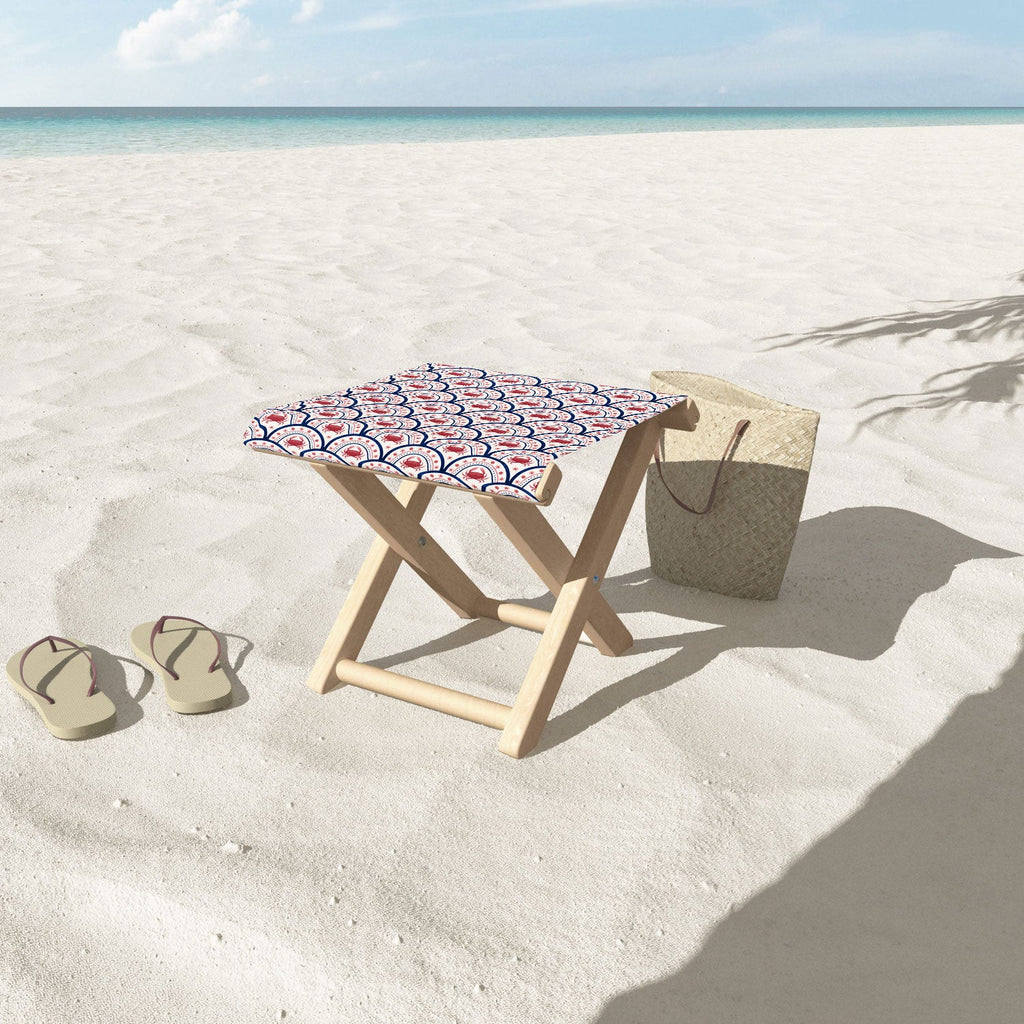 Seta Zakian Crab Scallop pattern Folding Stool